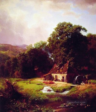 Albert Bierstadt Painting - The Old Mill Albert Bierstadt